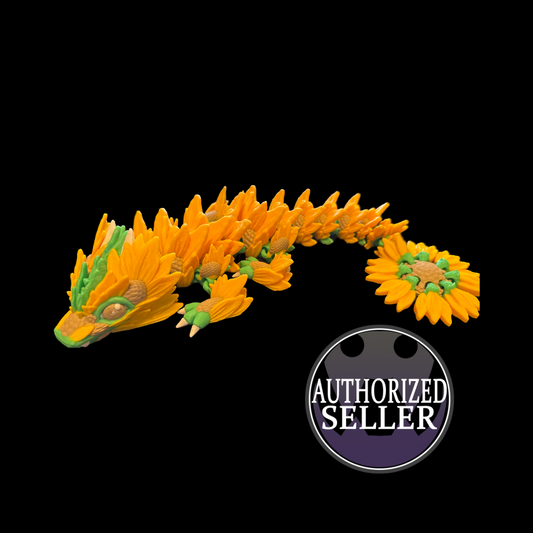 Sunflower Articulated Dragon, 3D Printed Dragon