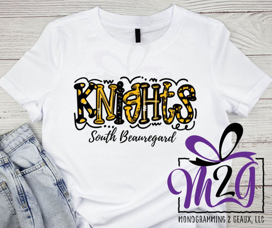 Knights in Black & Gold  T-shirt or Sweatshirt