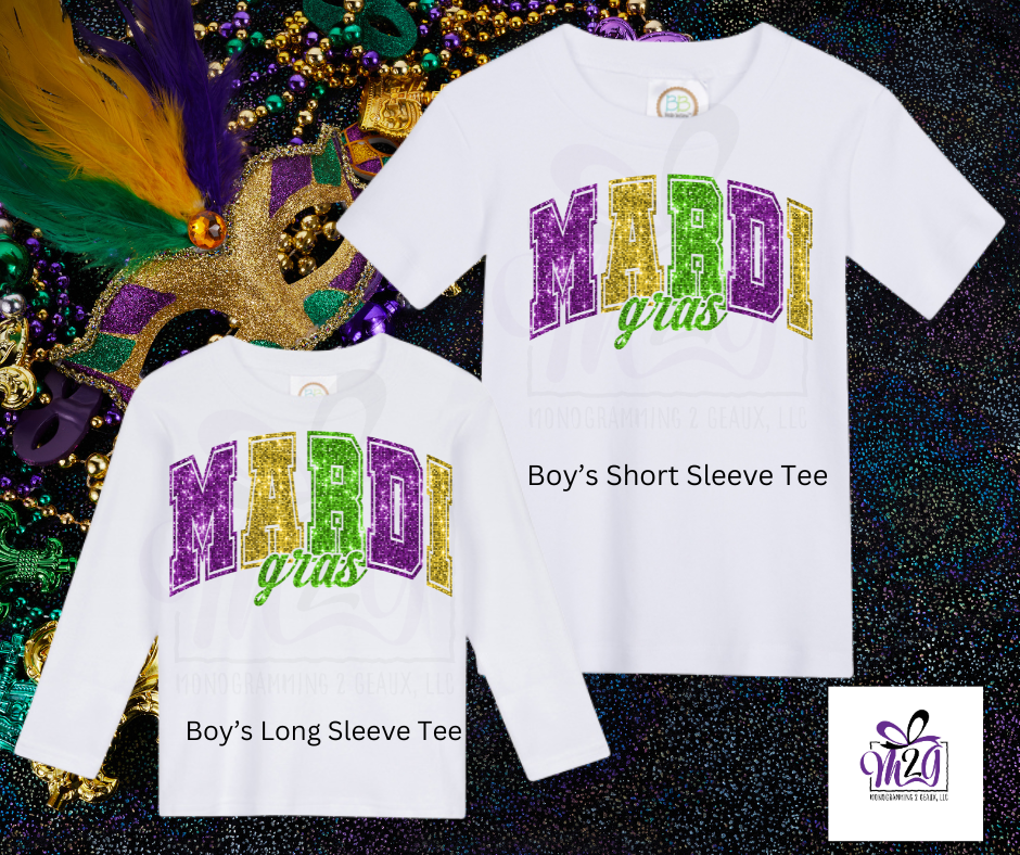 Mardi Gras Faux Sequin T-shirt