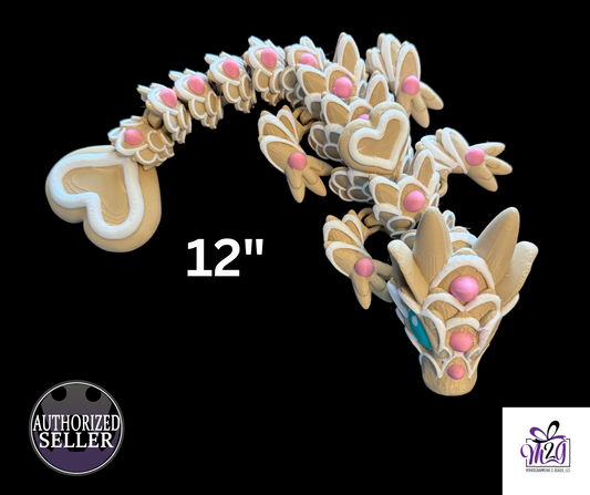 Cookie Heart Dragon, 3D Printed Articulated Fidget Toy , Birthday Gift, Valentine Gift, Christmas Gift, Dragon Lovers,