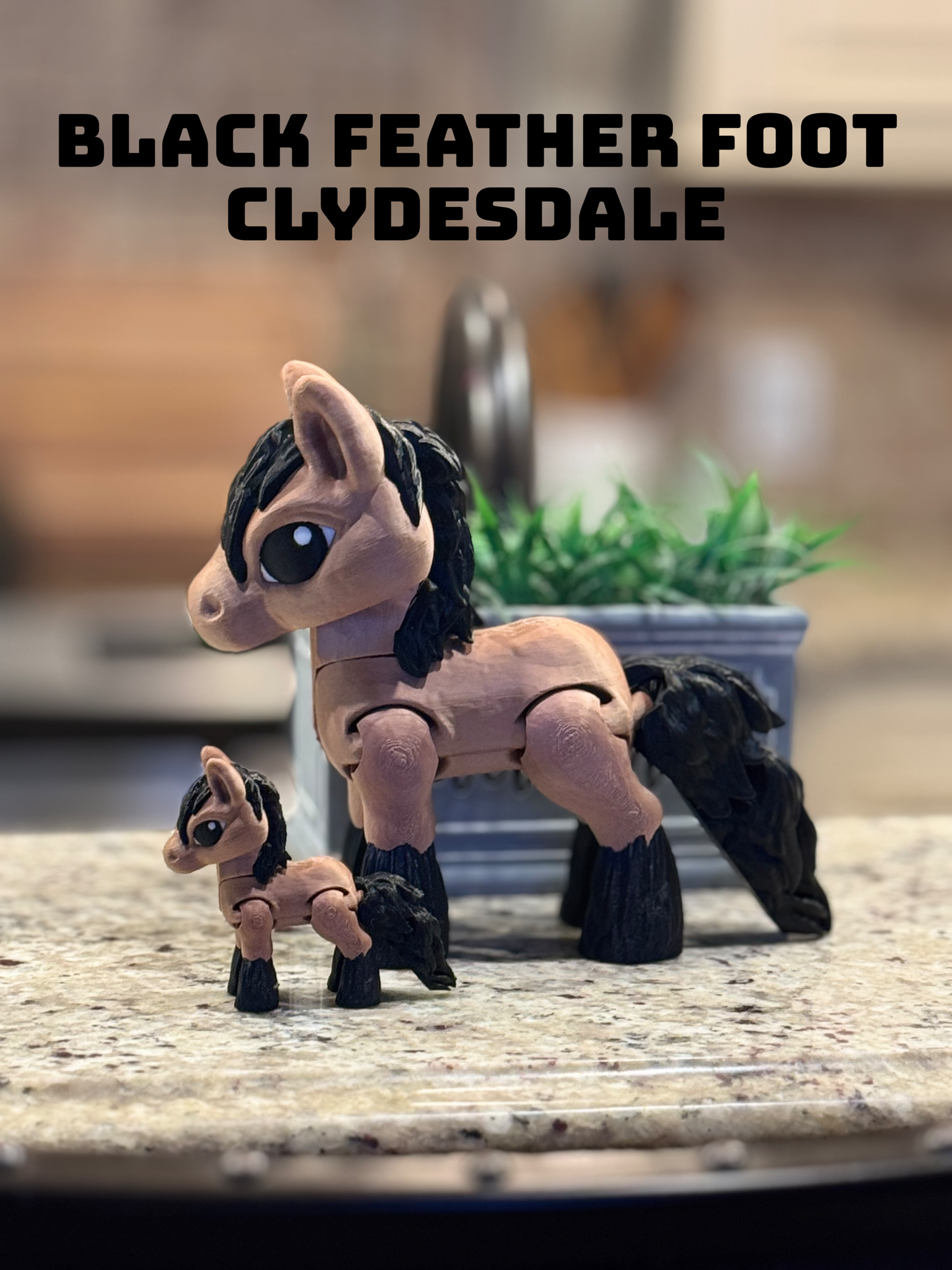 Horse or Jumbo Horse Articulated 3D Printed