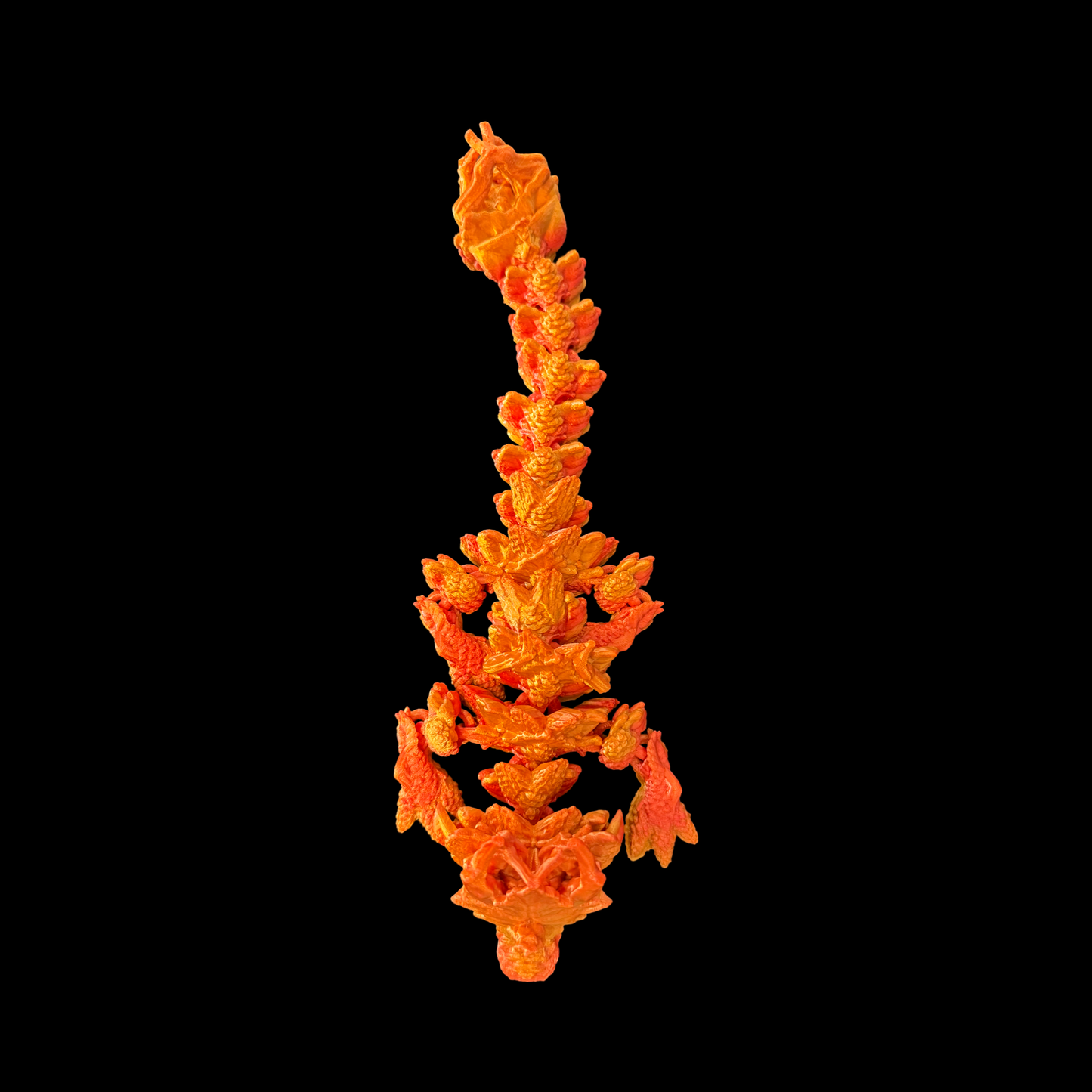 Autumn Articulated Dragon 3D Print, Fidget Toy,  Stress Relief Articulating Toy, Decor Figurine