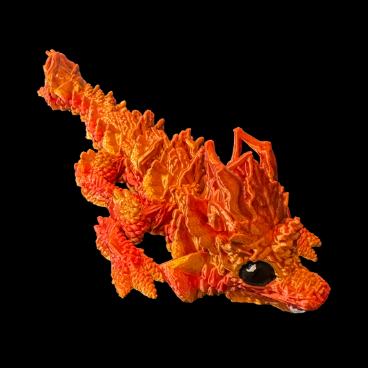 Autumn Articulated Dragon 3D Print, Fidget Toy,  Stress Relief Articulating Toy, Decor Figurine