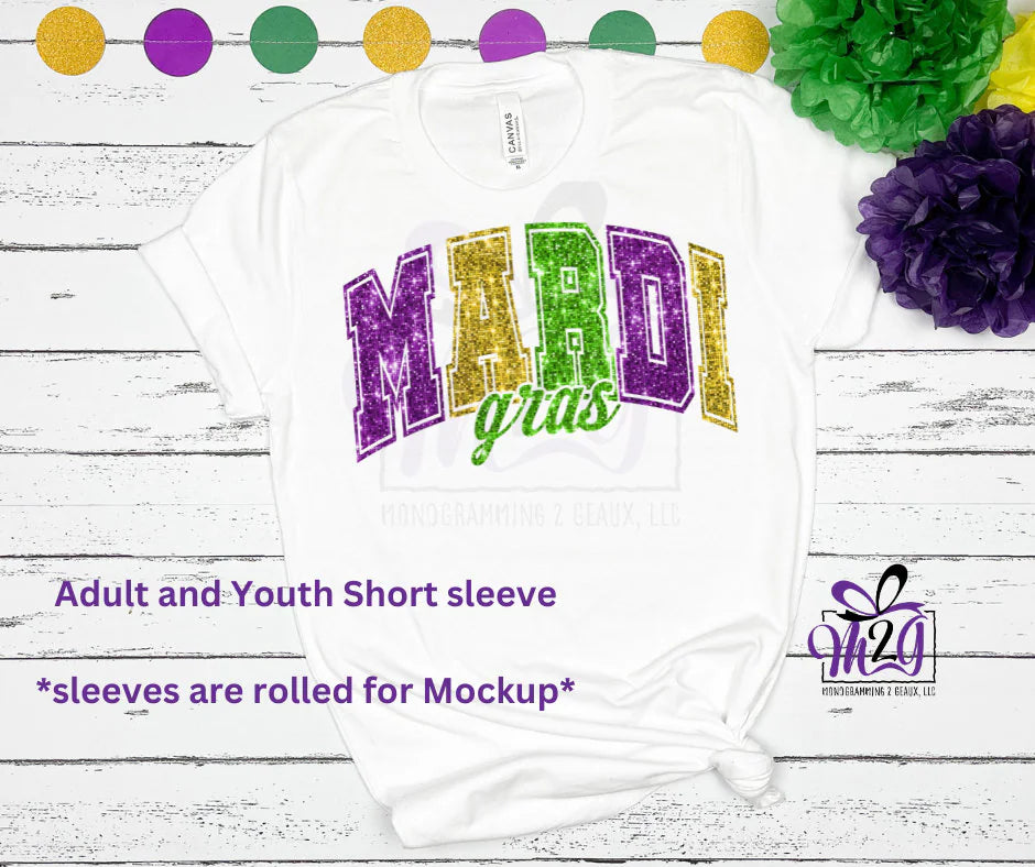 Mardi Gras Faux Sequin T-shirt