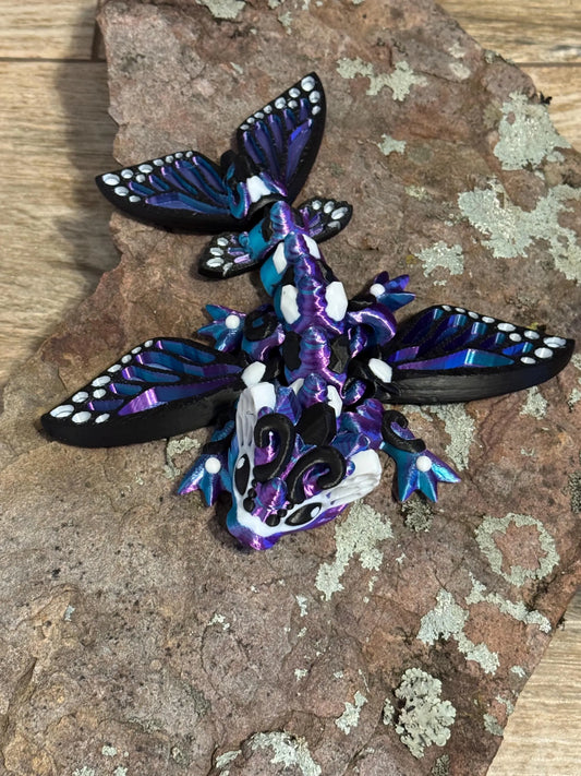 Tiny Articulated Butterfly Dragon, Fidget Toy, 3D Printed