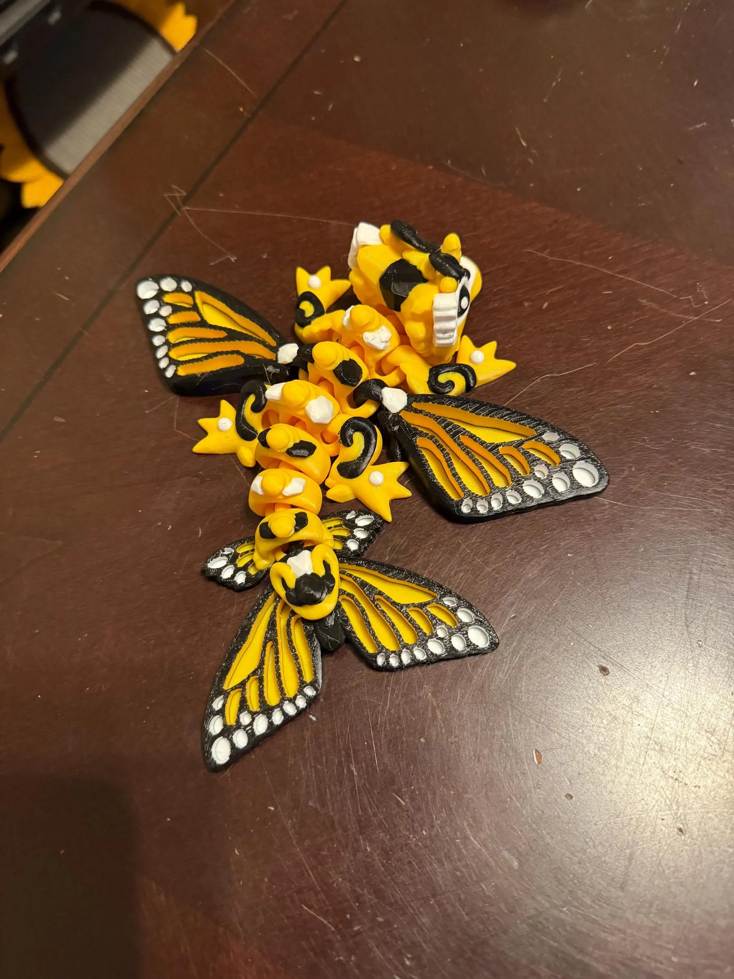 Tiny Articulated Butterfly Dragon, Fidget Toy, 3D Printed