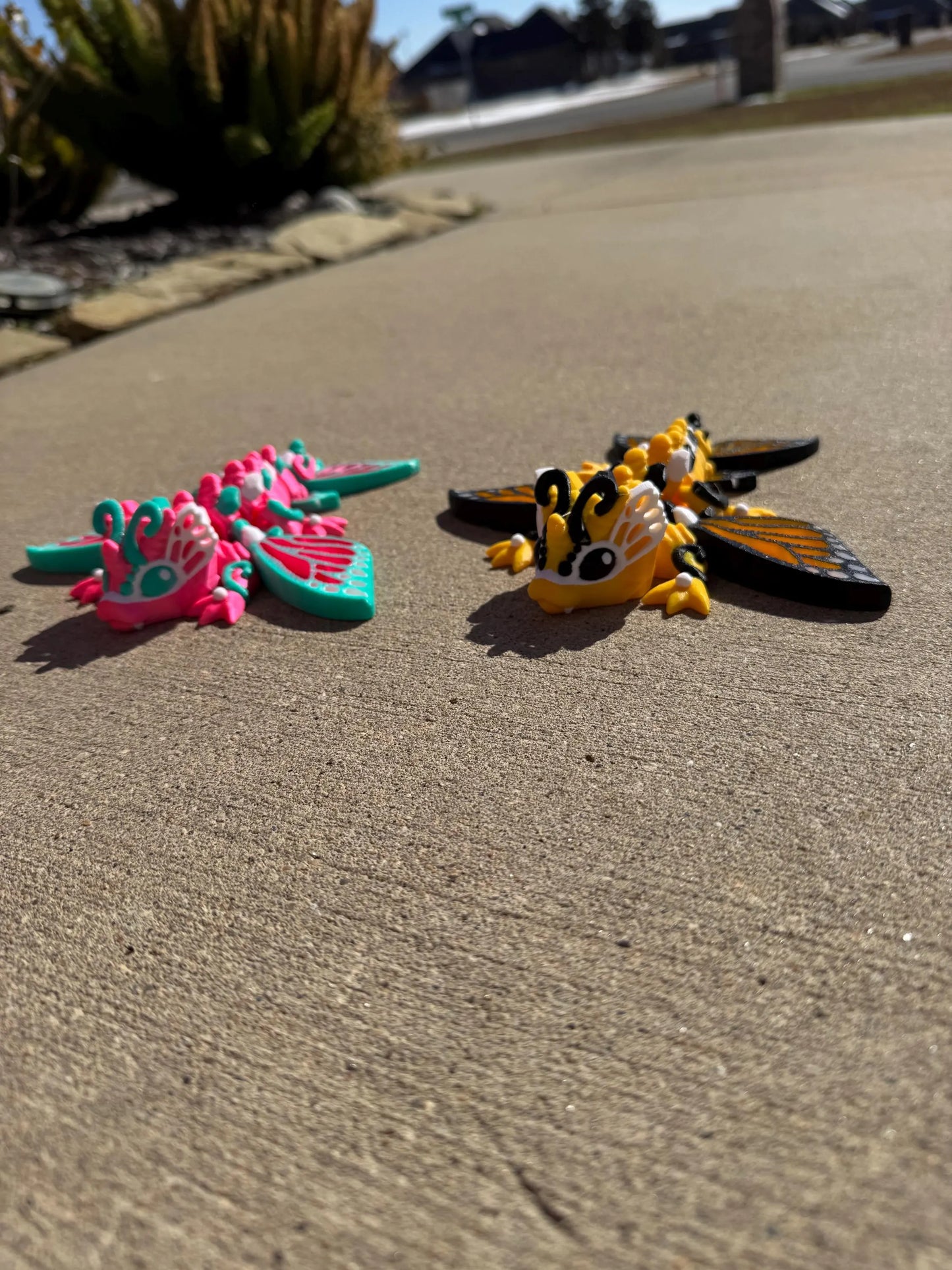 Tiny Articulated Butterfly Dragon, Fidget Toy, 3D Printed